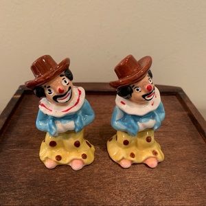 Vintage Clown Salt And Pepper Shakers
